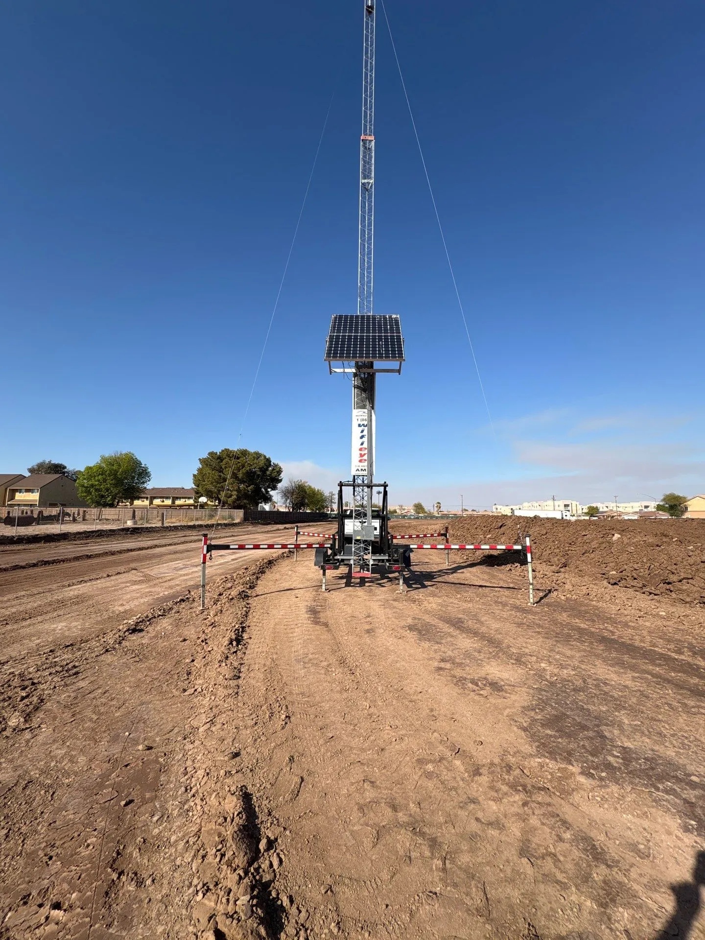 wifieye mobile surveillance tower protecting an active site